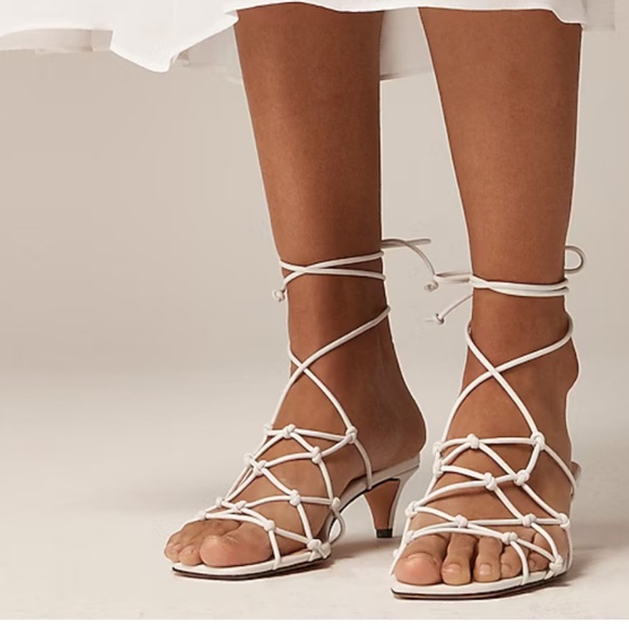 J. Crew - Zadie knotted lace up kitten heels in leather size 5.5 - Picture 2 of 3